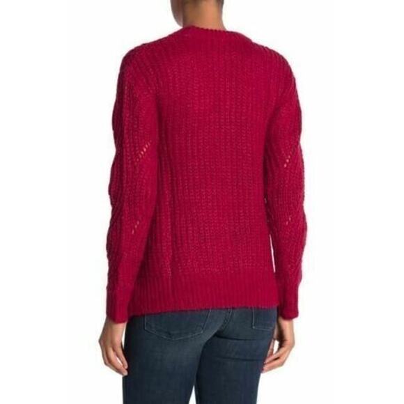 RXB Women's Cable Knit Pullover Sweater In Scooter Red Medium MSRP $68 - Picture 2 of 3
